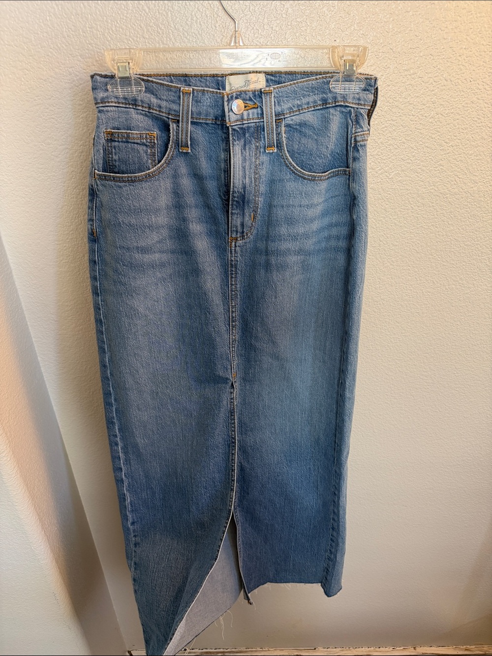 Universal Thread Blue Denim Straight Maxi Skirt